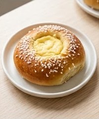 Vaniljbullar — classic Swedish vanilla bun with pearl sugar